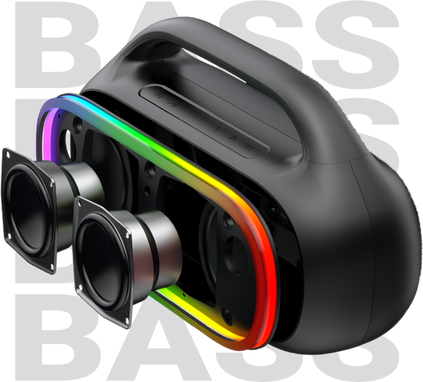 Rich Sound From Quad Bass Radiators